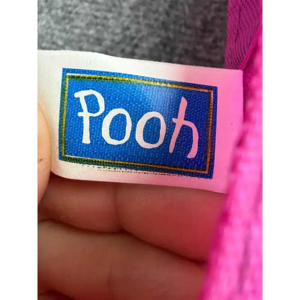 Vintage 1997 Disney Winnie the Pooh Large Pink Garden Yard Flag Banner Nylon